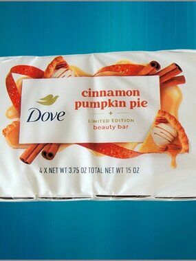 Dove Cinnamon Pumpkin Pie Soap Limited Edition Beauty Bar 4 Bars
